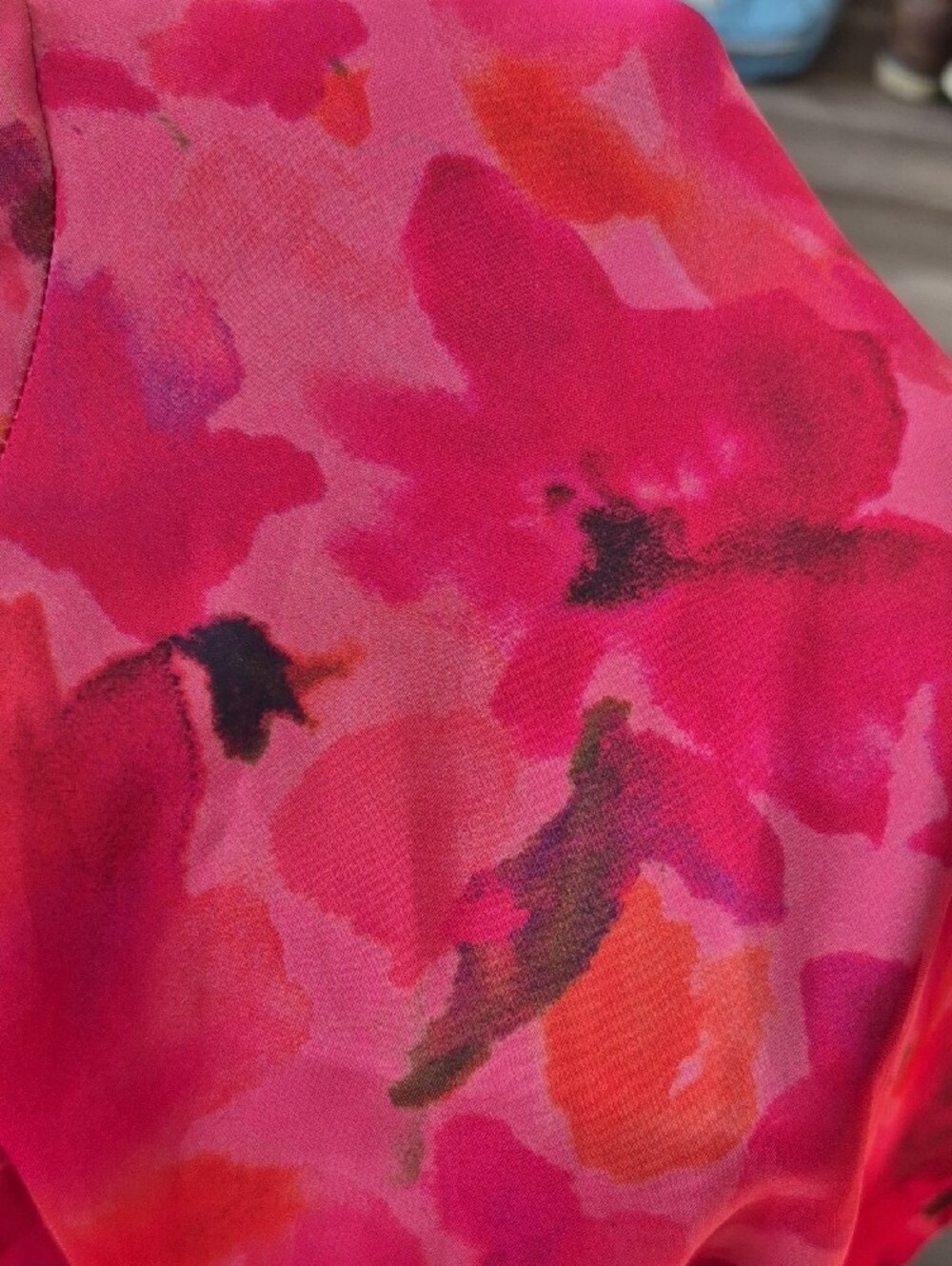 Zara Pink Floral Satin Button-Down Shirt Size Large - Picture 3 of 4